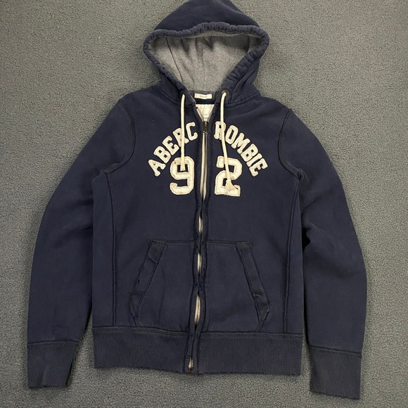 Abercrombie & Fitch Other - Abercrombie & Fitch Hoodie Mens XL Blue Thermal Distressed Heavy Vintage Y2K